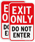 Faittoo Exit Only Do Not Enter Sign, 18 x 12 Inches Engineer Grade Reflective Aluminum Sign, UV Protected, Weather/Fade Resistant, Easy to Install and Read, Indoor/Outdoor Use (2 Pack)