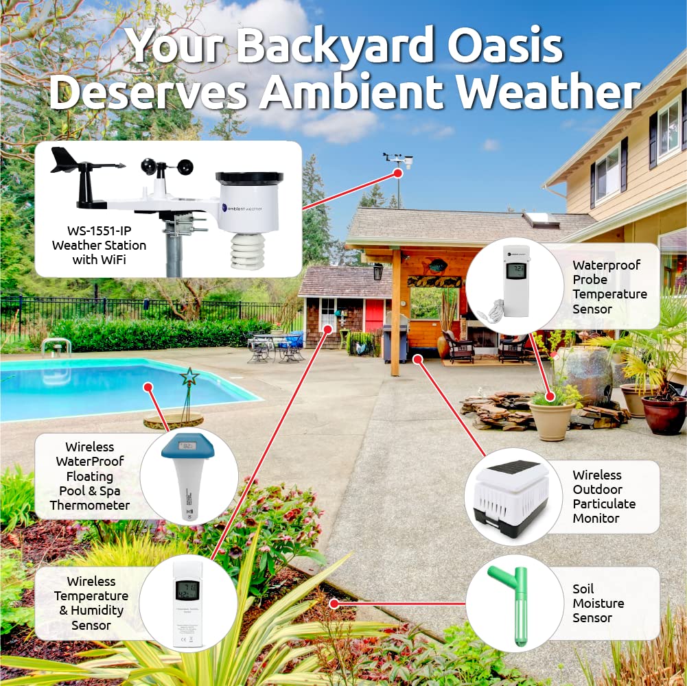Ambient Weather WS-1553-IP Smart Wireless Weather Station with Remote Monitoring and Alerts