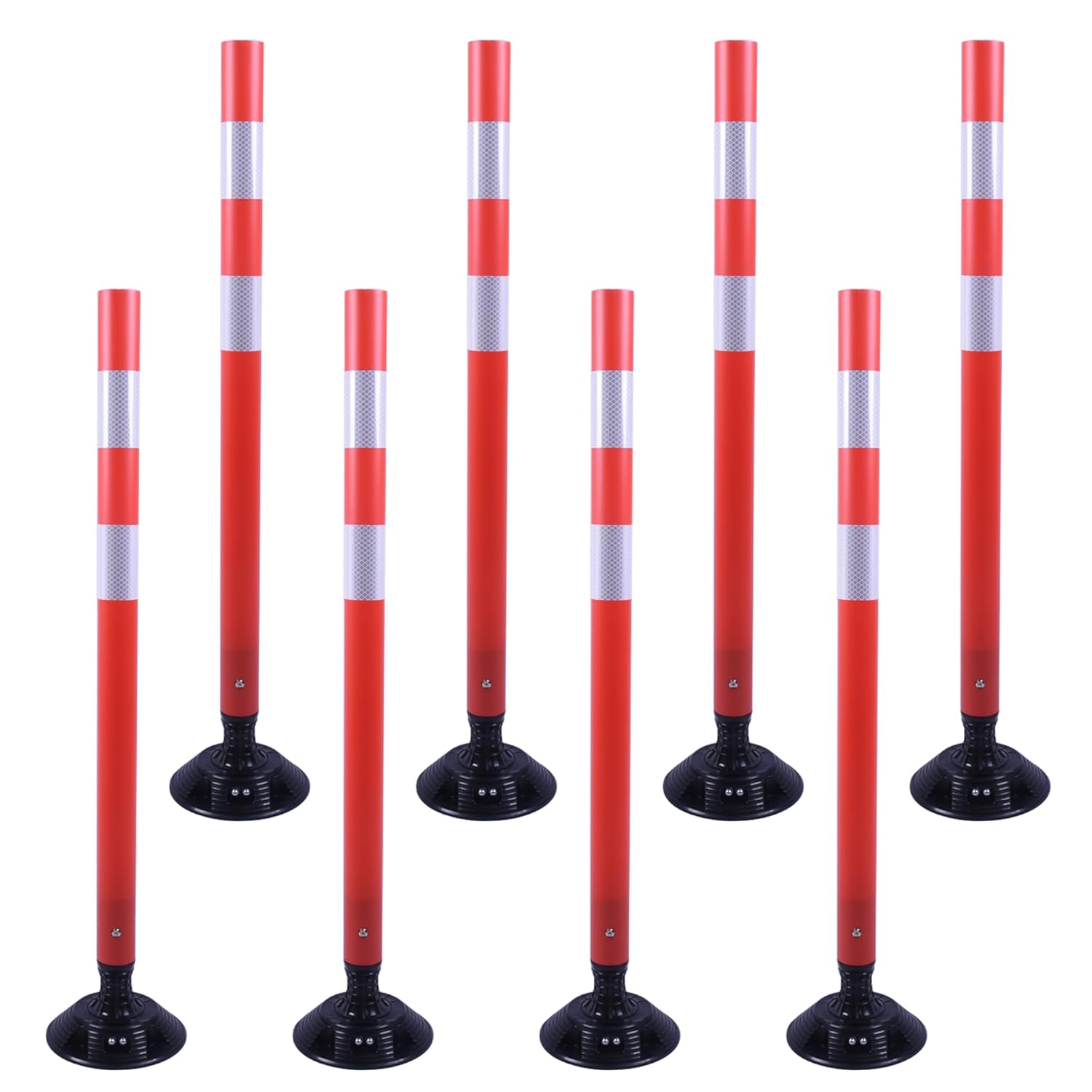 36 Inch Heavy Duty Traffic Cones 8-Pack with Spring Base - OrangeStar Reflective Safety Cones for Construction Zones, Highways, Parking Lots - Orange Road Delineators