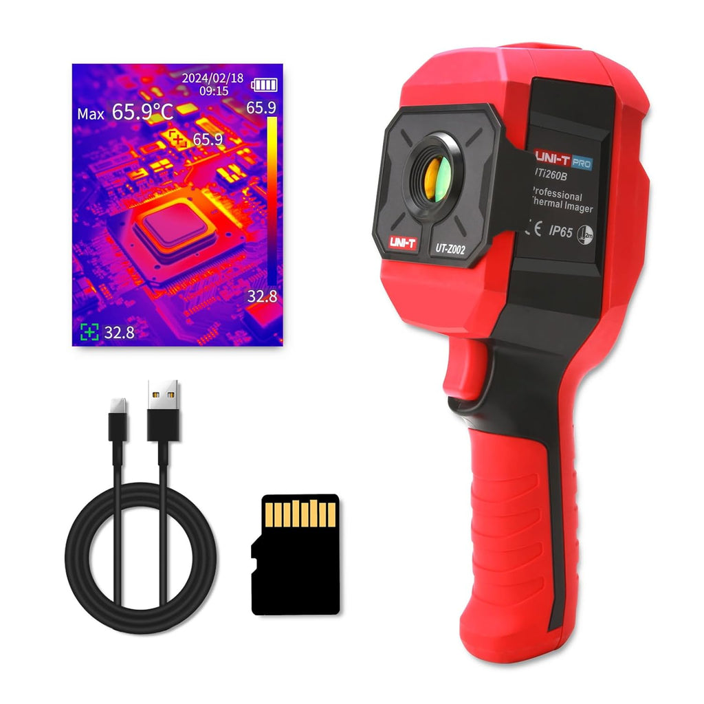 UNI-T UTi260B Thermal Camera with Macro Lens, Infrared Cameras Thermal Imaging Camera 256x192 IR Resolution Thermal Imager 49152Pixels 7 Palettes 25 Hz Refresh Rate, IP65 2-Meter Drop, 2.8" LCD
