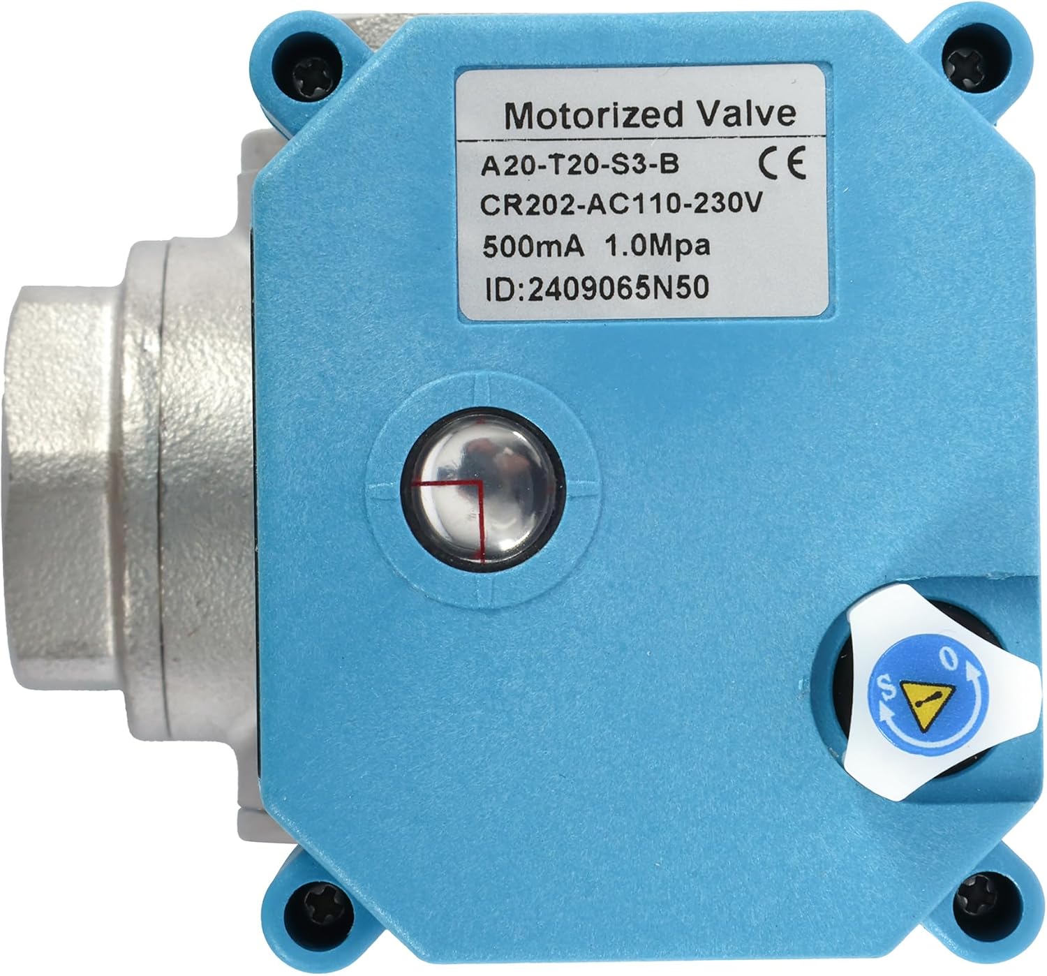 U.S. Solid 3/4" 3 Way Stainless Steel Motorized Ball Valve AC110-230V, L Type Water Shutoff Valve with Manual Function, Standard Port