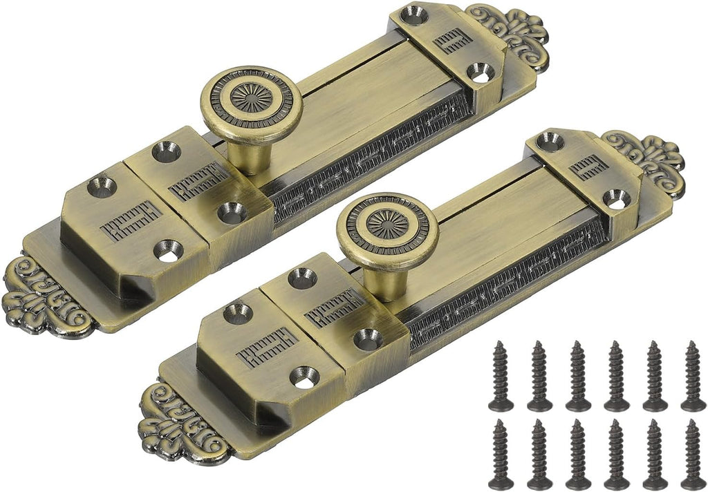PATIKIL Barrel Bolt Latch, 2 Pack 5 Inch Slide Door Locks Zinc Alloy Gate Door Catch Bolt Latch for Bathroom Bedroom Barn Warehouse, Bronze