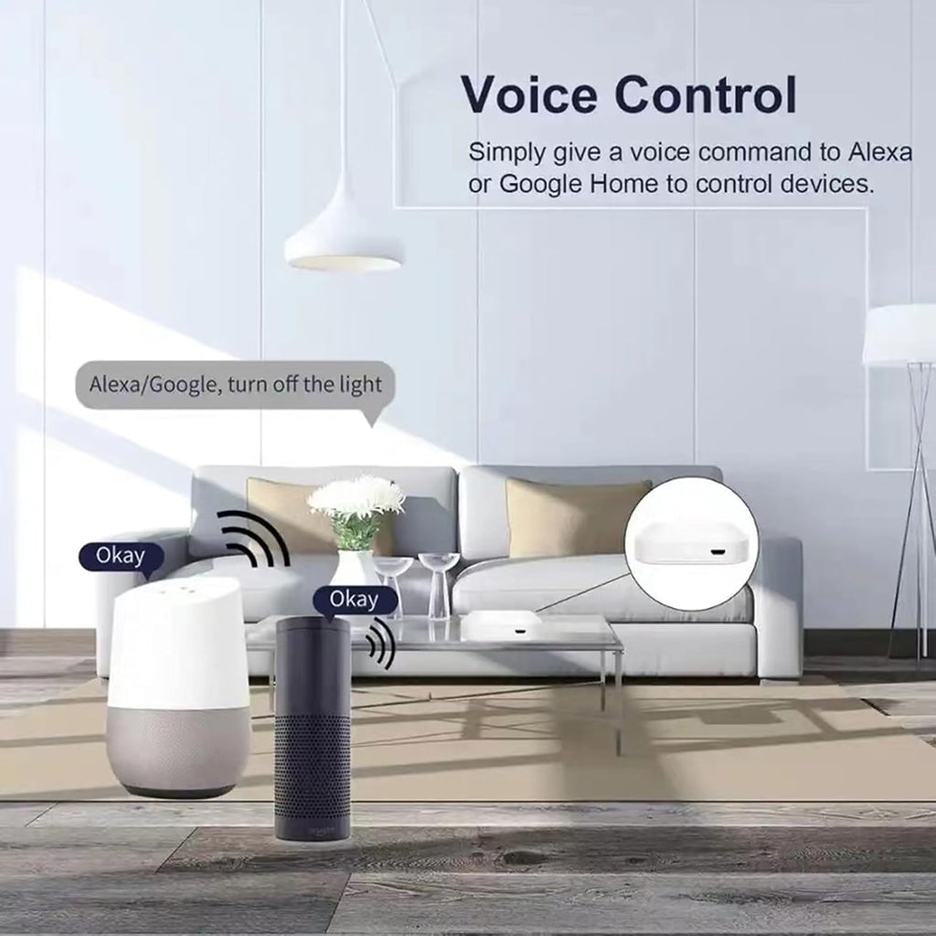 ZigBee 3.0 Hub WiFi & Bluetooth Dual Mode Gateway,Tuya Smart Bridge Wireless Remote Controller,Intelligent Bridge Wireless Smart Gateway Voice Control via Alexa, Google Home. Only Tuya Products