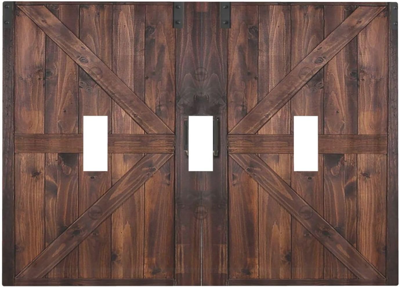 Decorative Light Switch Cover Plate Vintage Brown Farmhouse Barn Door 3 Gang Wall Plates for Electrical Outlets Triple Toggle Switch Plate Covers Outlet Covers Faceplate for Bedroom Home Decor