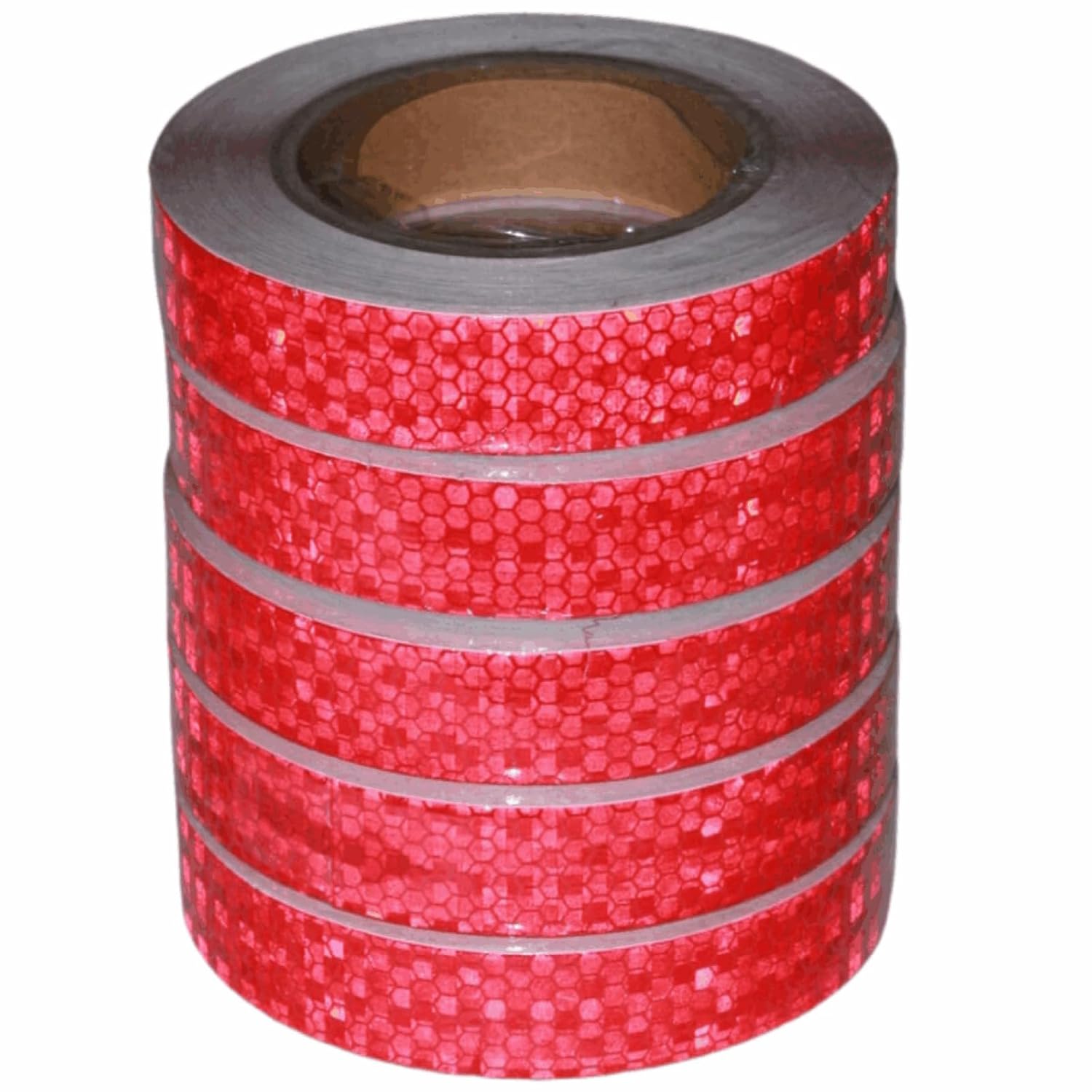 Red Reflective Tape Outdoor Waterproof 1 inch Wide, High Visibility Warning Industrial Marking Tape, Safety Stickers (68 feet,5 Rolls)