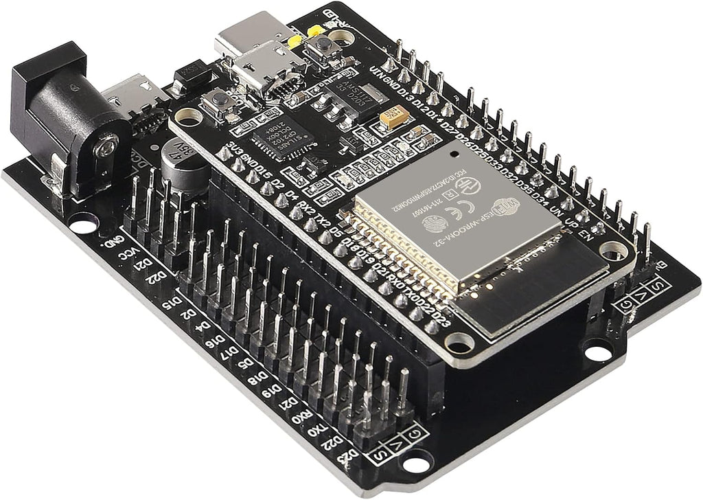 AITRIP 2 Sets ESP-WROOM-32 ESP32 ESP-32S Development Board CP2102 WiFi+Bluetooth Ultra-Low Power Dual Core ESP32-DevKitC-32 ESP-WROOM-32 with Expansion Board for Arduino
