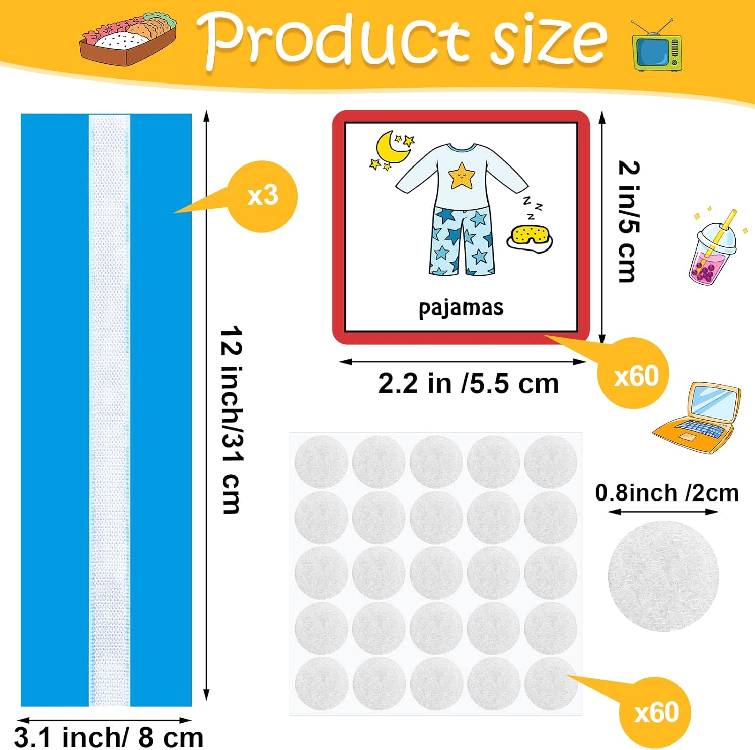 Geyee 60 Pcs Visual Schedule Cards Daily Routine Chart Visual Planner Cards Bulk for Autism Learning Materials Asperger's ADHD Home Education Behavioral Tool(Blue)