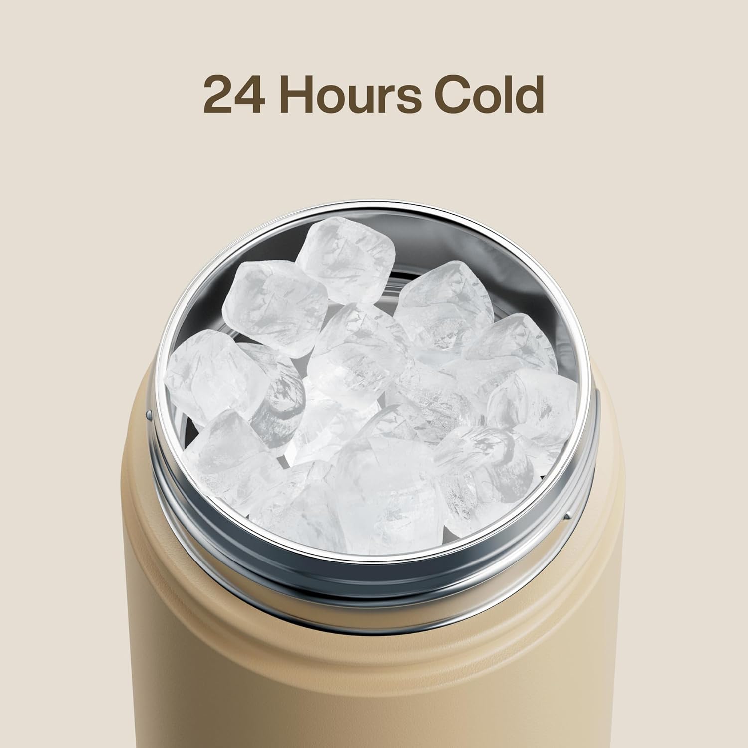 ENCOOL Insulated Water Bottle with Straw Stainless Steel Water Bottle, Leak-Proof, BPA-Free, Double Wall Vacuum Keeps Cold for 24 Hours for Sports, Travel, School (18 oz, Indian Khaki)
