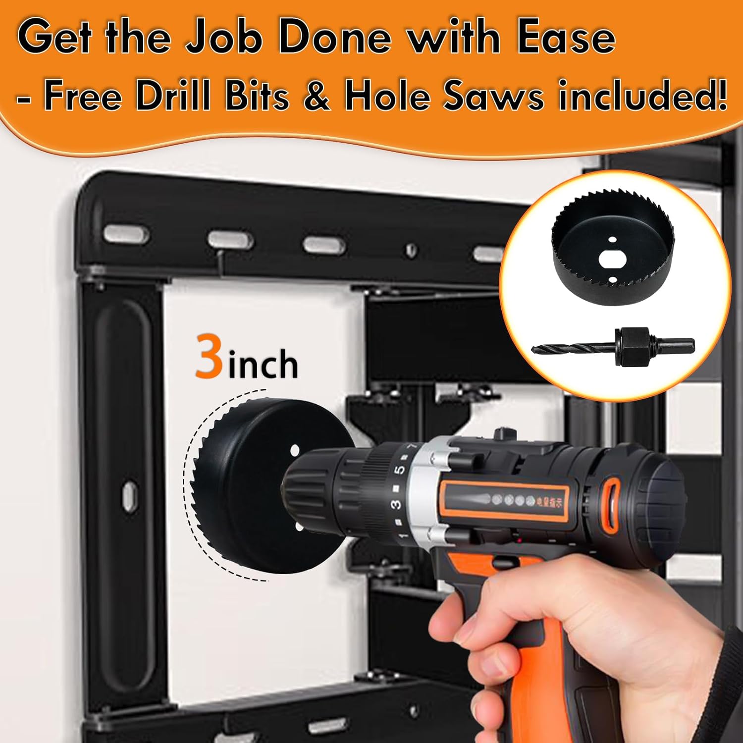In Wall Cable Management Kit,TV Cord Hider for Wall Mounted TV& Soundbar,TV Cable Hider Wall Kit with Hole Saw Drill,Power and Low Voltage Wire Management Easy install,TV Cable Hider for a Clean House