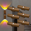 Rechargeable Smart LED Motion Sensor Ambient Light, Punch-Free Color Changing Motion Sensor Light for Stairs, Wardrobe, Cabinet (6Pcs,Wood, 7-Color Changing)