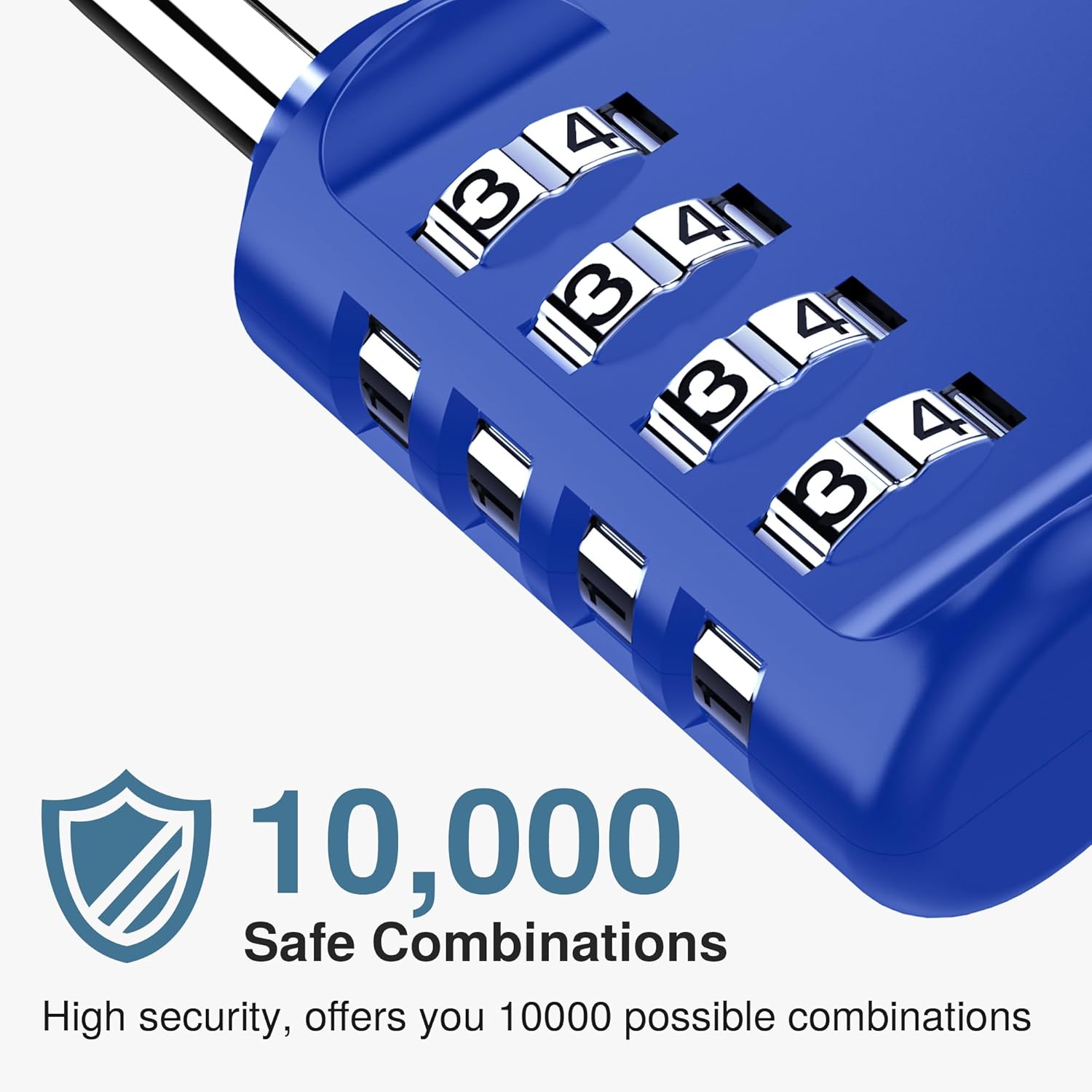 Puroma 1 Pack Combination Lock for Locker 4 Digit Outdoor Waterproof Padlock for School, Gym, Sports, Fence, Toolbox, Gate, Case, Outdoor, Hasp Storage, Cabinets (Blue)