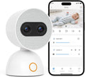 Simsky Split Screen Video Baby Monitor with Cameras, Dual 4MP Cameras with 6X Zoom, 7" UHD Touch Screen Portable Audio Baby Monitor 32GB Local Storage