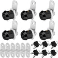 Cam Locks RV Storage Keyed Alike, 5/8" Fits 3/8" Max Door Thickness, Compartment Locks for Camper Trailer Cabinet With Keys (Black, 6 Pack)
