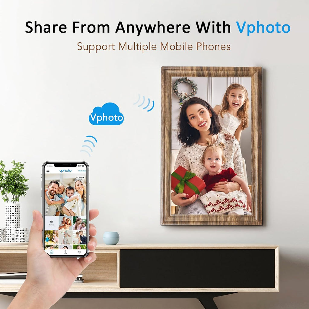 16 Inch Large Digital Picture Frame, Canupdog Digital Photo Frame with 32GB Storage Wall Mountable, Auto-Rotate, Motion Sensor Share Photo Video via App