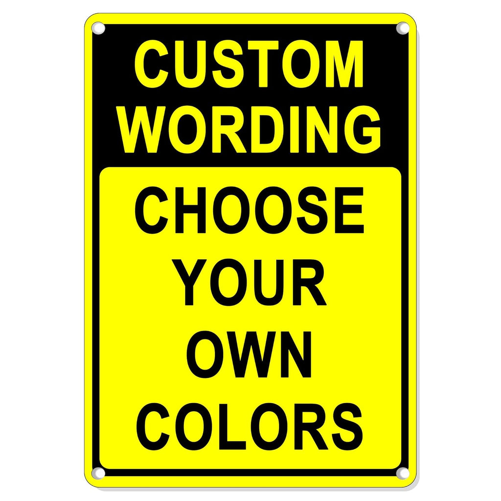 Custom Sign Outdoor Metal Vertical, Personalized Metal Sign for Parking, Gate, Delivery, Garage, Weatherproof Customized Signs for Outside, Make Your Own Signs Custom(12x8 Inches, Header)