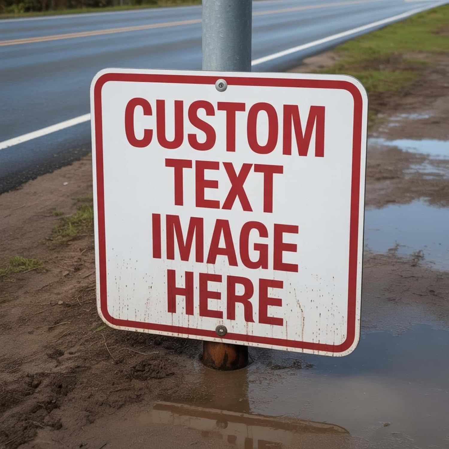 Custom Signs Outdoor Metal, Personalized Metal Sign, 18"x 18" Rust Free Aluminum, Reflective Option, Waterproof, Durable Ink