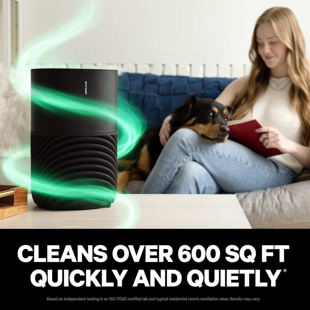 PuroAir 130b Smart Air Purifier for Home Pets - Covers Up To 600 Sq Ft - Filters Up To 99.9% of Pollutants, Smoke, Pollen, Dust - Quiet Air Filter - Air Purifiers for Bedroom