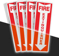 T&R Metal Fire Extinguisher Sign - 4 Pack - 12"x4" .040 Rust Free Heavy Aluminum, Reflective, Waterproof, Weatherproof and Fade Resistant, 2 pre-drilled holes, Easy to Install Indoors and Outdoors