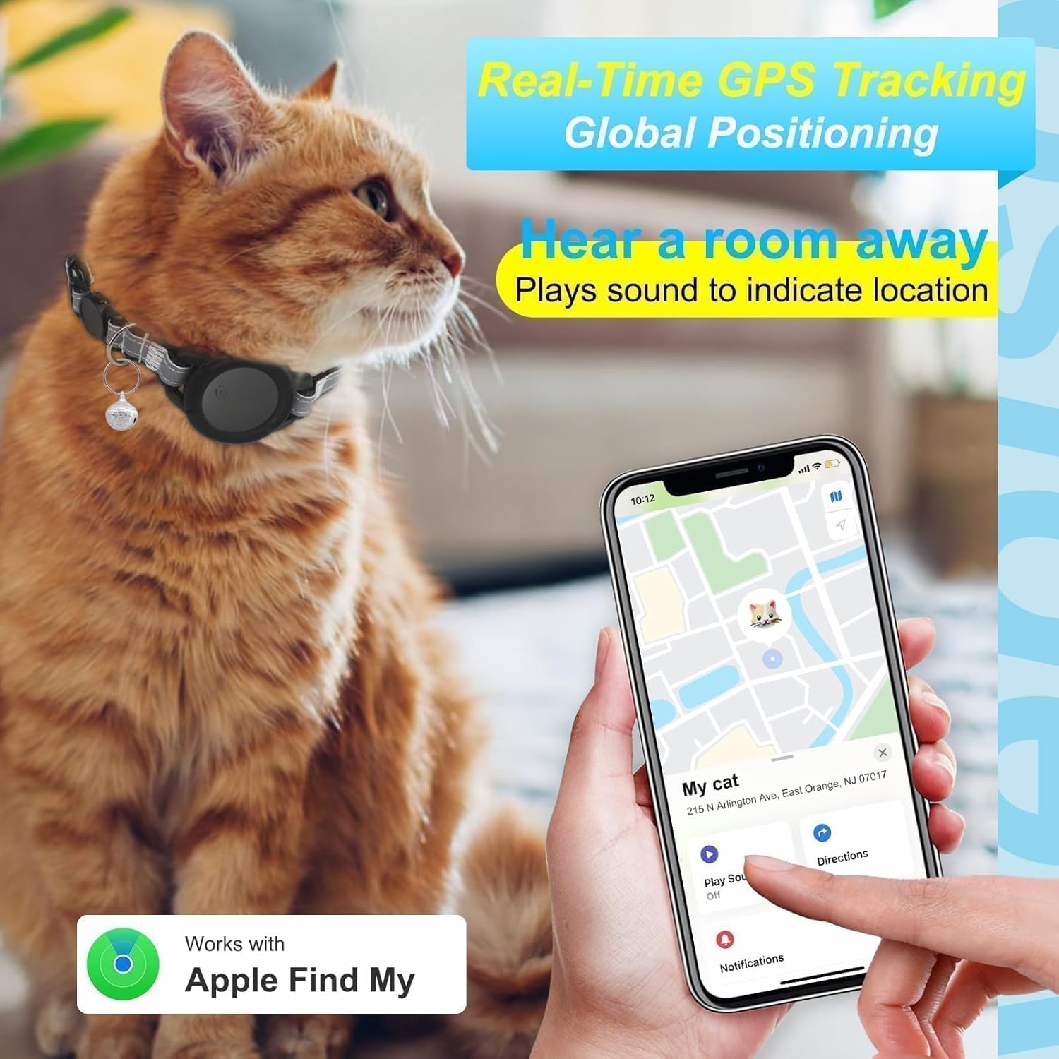 GPS Tracker for Cats, Mini GPS Cat Tracker, Smart Pet Activity Tracker, No Monthly Fee, Compatible with Apple Find My(iOS Only), Anti-Lost, Finder Tag for Vehicles, Pets, Kids, Items Gift (2 Pack)
