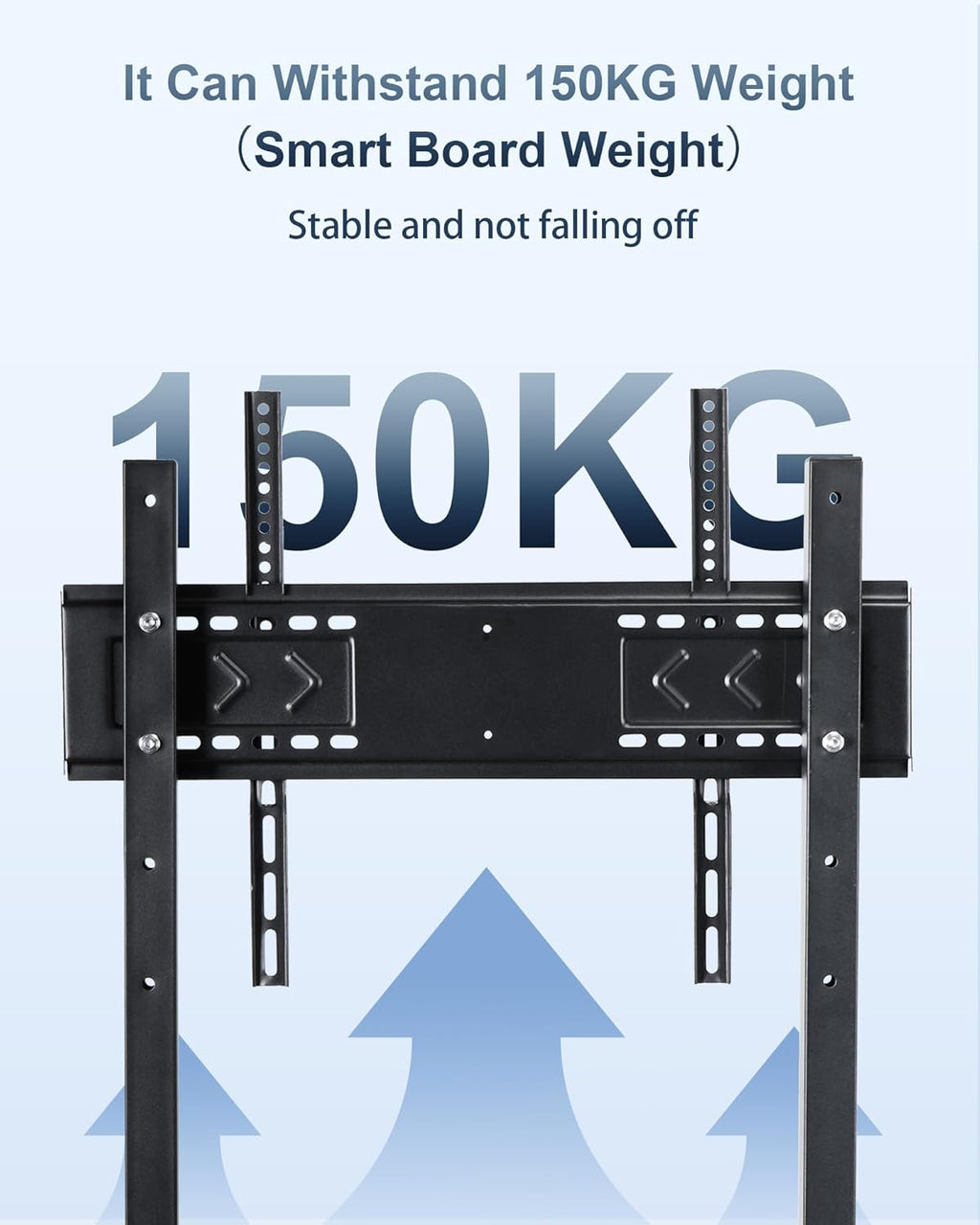 Smart Board Stand with Wheels,Height Adjustable Mobile Rolling Stand for Classroom & Office, Holds up to 300lbs, Whiteboard Portable Cart on Wheels (for 49-100 Inch Smart Board)