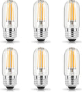 3.2 Inch 2700K Soft White E26 LED Bulb 60 Watt Equal, AC 120V 600LM Edison Bulbs Dimmable, 6W T10 T30 Tubular Filament Light Bulbs Clear Glass for Fan Pendant Wall Light, UL Listed-6 Pack