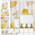 Bathroom Set - Bathroom Sets with Shower Curtain and Rugs, Bathroom Accessory Set, White Bathroom Accessories Set with Trash Can, Toilet Brush and Soap Dispensers