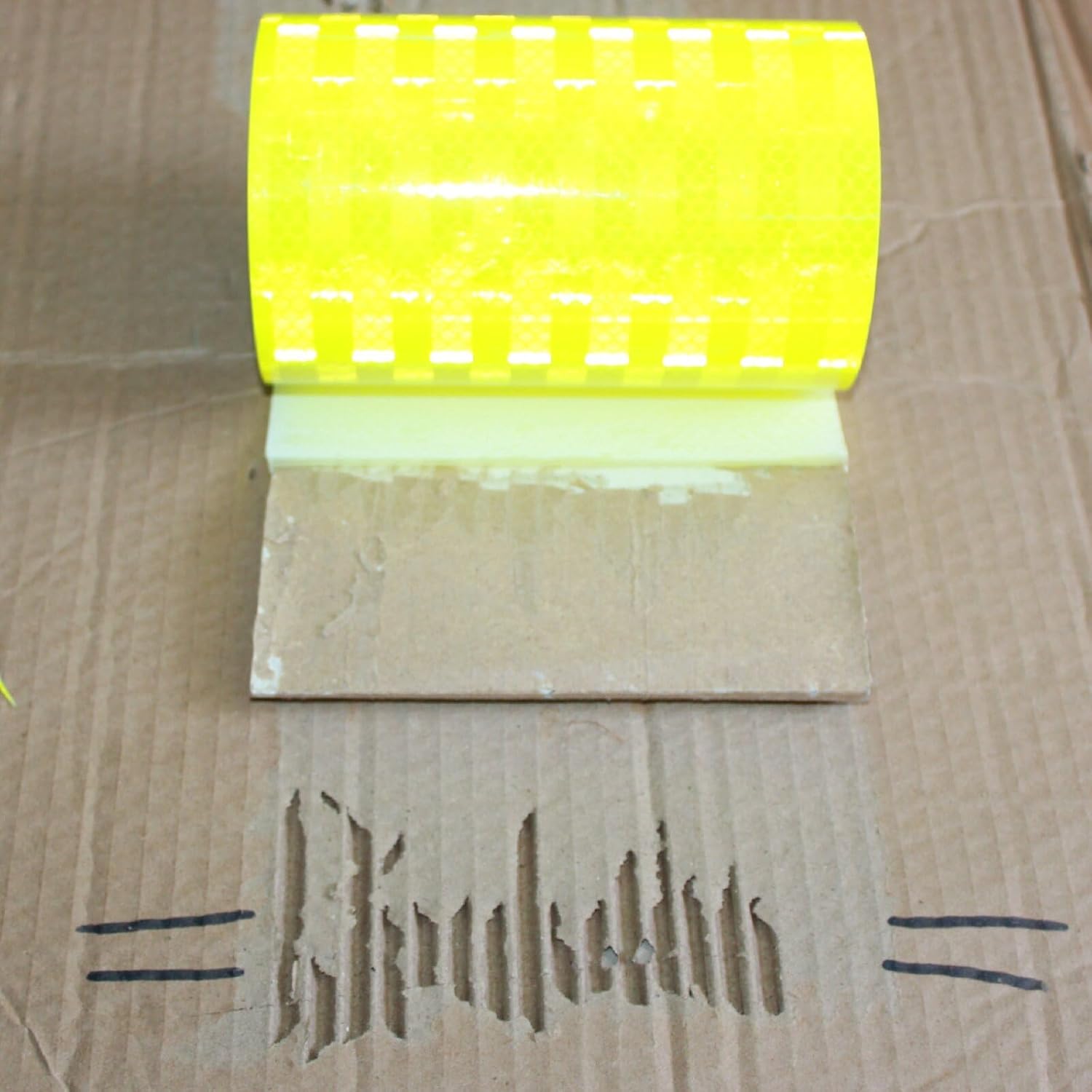 Non Fading Fluorescent Yellow Reflective Tape Outdoor Waterproof 6 inch, High Visibility Warning Safety Industrial Marking Tape (11 feet)