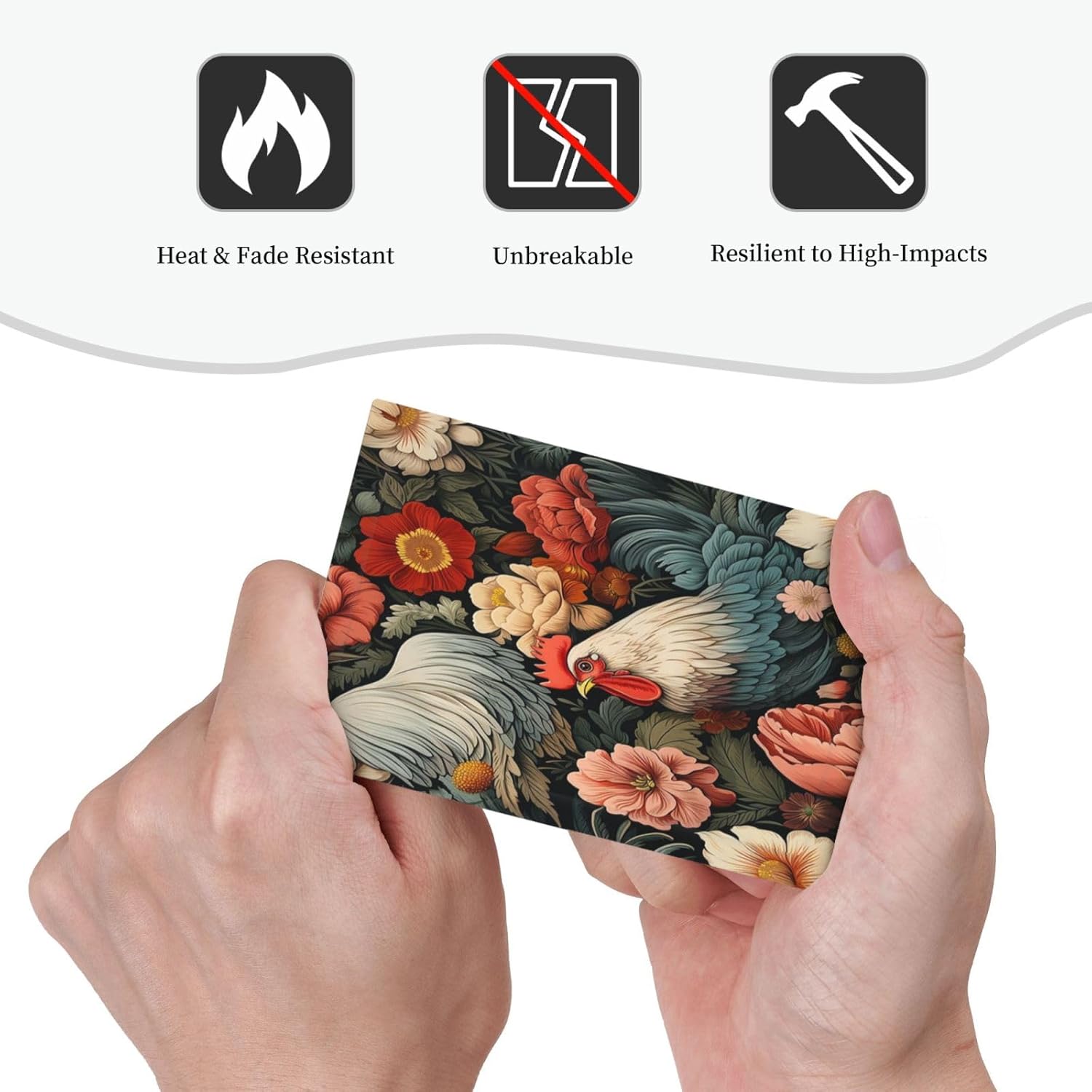 Light Switch Cover Plate Rooster Flowers Red White Chicken Floral 1 Gang No Device Blank Electrical Wall Plates Faceplate Decorative Switch Plate for living Room Farmhouse Decor