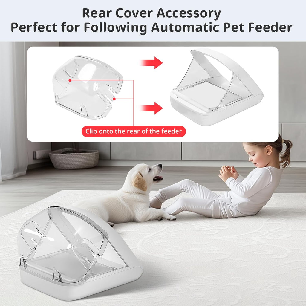 Rear Cover for Automatic Microchip Cat Pet Feeder - Prevents Persistent Pet from Getting Food from The Back of The Feeder