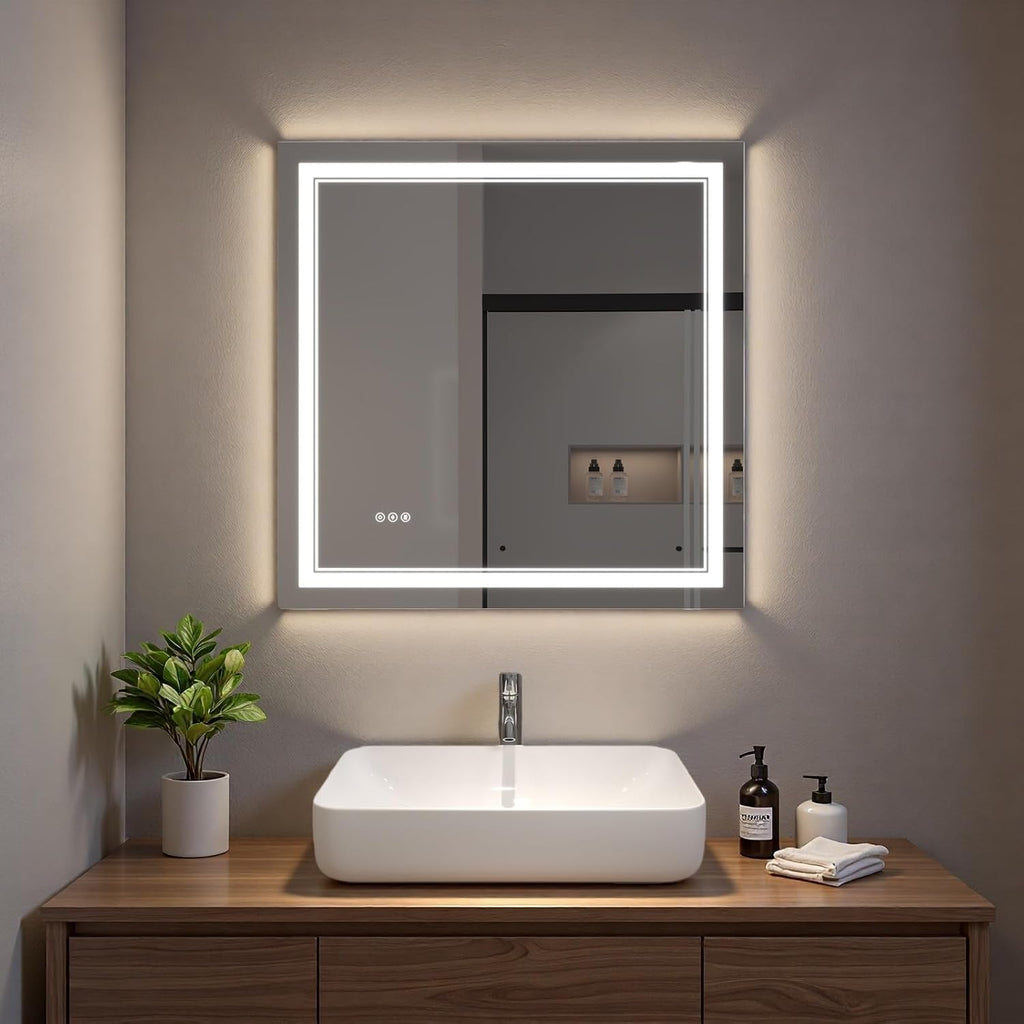 LED Bathroom Mirror with Lights, Wall Mirrors