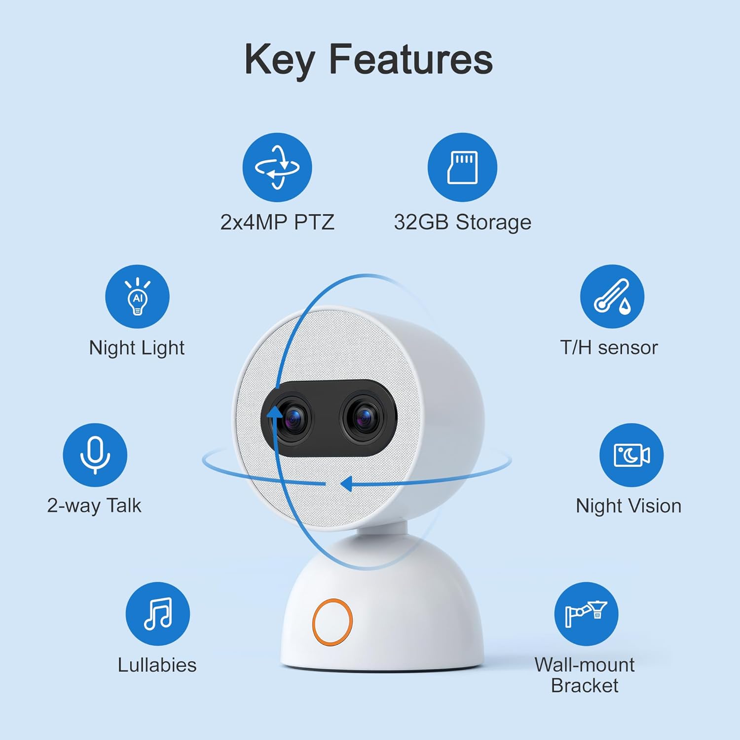 Simsky Split Screen Video Baby Monitor with Cameras, Dual 4MP Cameras with 6X Zoom, 7" UHD Touch Screen Portable Audio Baby Monitor 32GB Local Storage