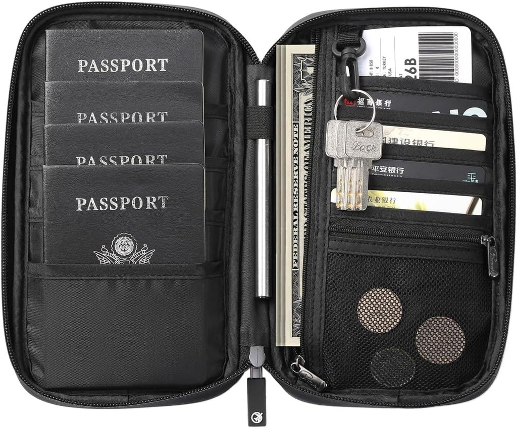 VanFn RFID Travel Passport Wallet, Family Passport Holder, Trip Document Organizer P.Travel Series
