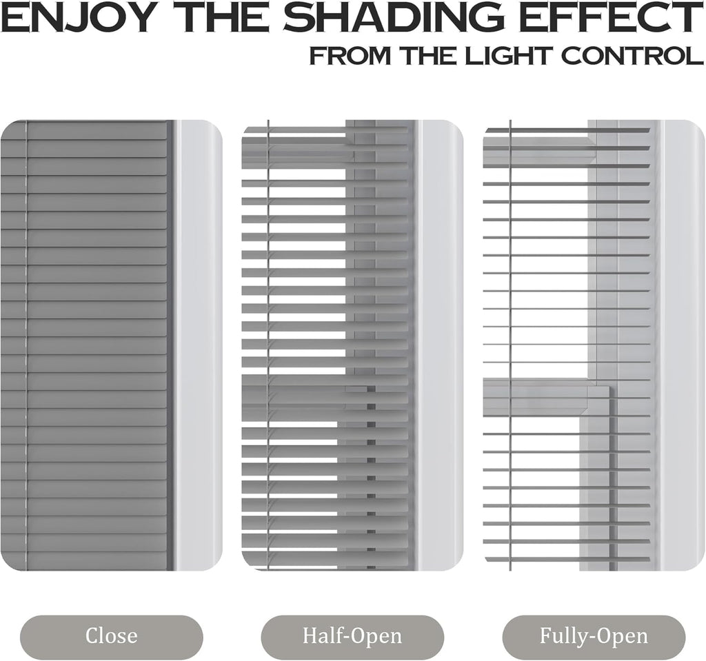 Motorized Cordless Aluminum Blinds with Remote, Automatic Room Darkening Horizontal Blinds for Indoor Windows, Light Adjustment Waterproof Blinds, Customized for Home Office, Gray