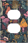 Decorative Light Switch Cover Multicolored Mushrooms Colorful Plant Single Rocker Personalized Wall Plate Switchplate 1 Gang Outlet Covers Decora Light Switch Plate for Home Decor