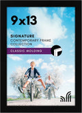 Americanflat 9x13 Picture Frame with Shatter-Resistant Glass - Signature Collection - Gallery-Style Frames Made of Engineered Wood - Photo Frame for Wall Display - Black