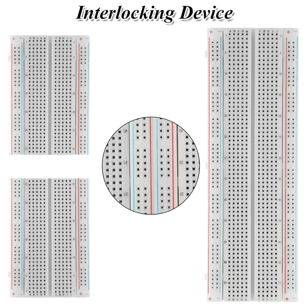 20 Pack Breadboard 830 Point Solderless Prototype PCB Board Kit, Breadboards Protoboard MB-102 for Proto Shield Distribution Connecting Blocks, Arduino DIY Electronics Kit