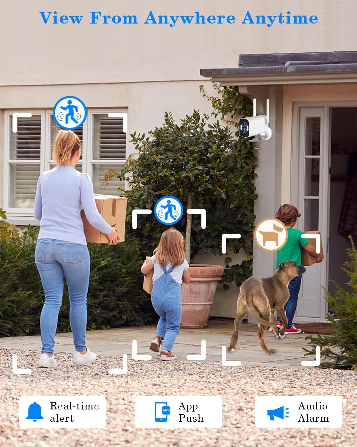 [Dual Lens 2K+2K&10X Zoom] Home Wireless Security Camera System with 12.5" LCD Monitor Outdoor, 10CH Kit 4PCS House WiFi Camera 1TB HDD