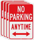 T&R No Parking Anytime Sign - 4 Pack - 14 x 10 Inches Rust Free .040 Aluminum Reflective - UV Protected, Waterproof, Weatherproof and Fade Resistant - 6 Pre-drilled Holes