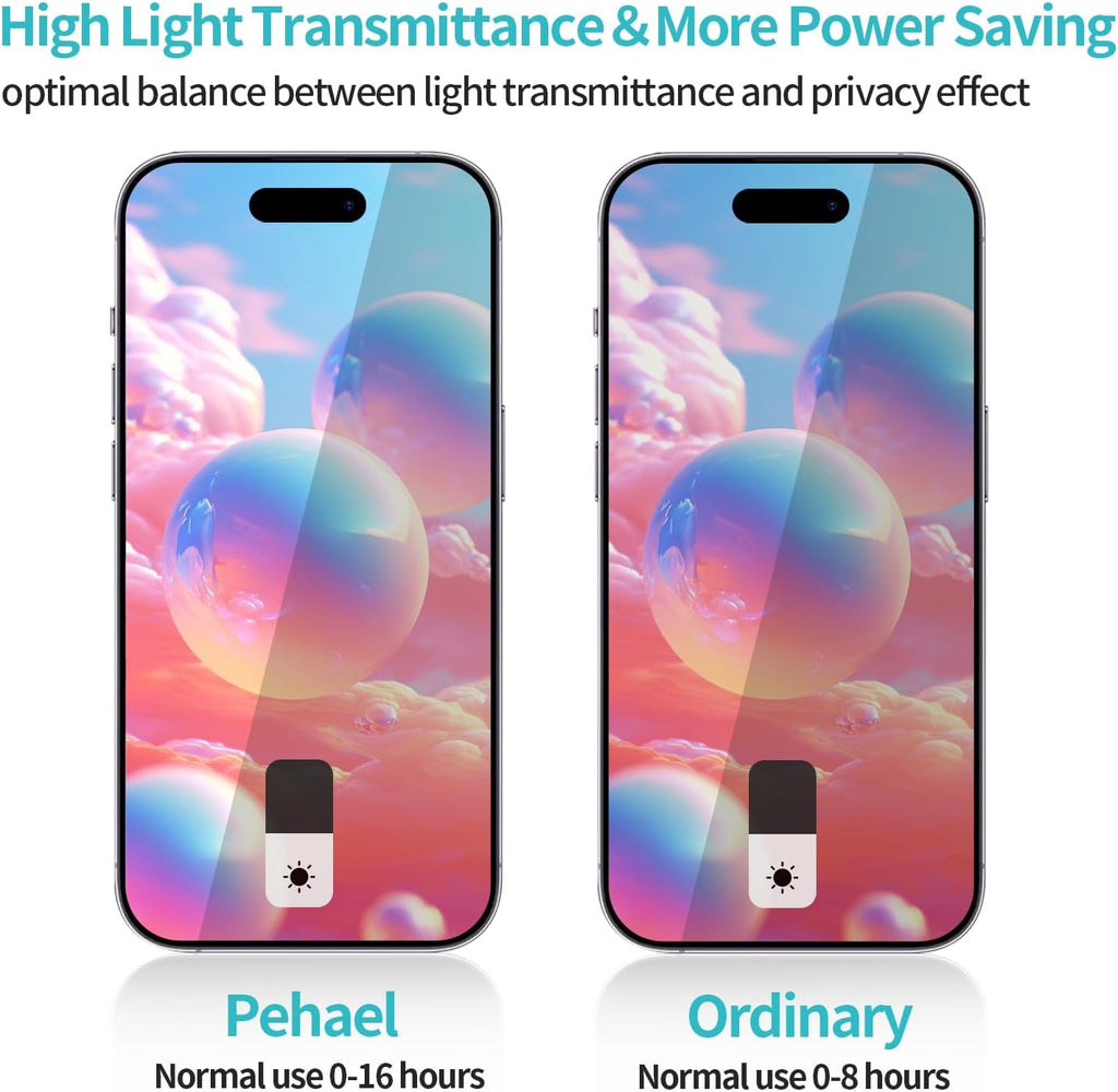 PEHAEL 2+2Pack for iPhone 15 Privacy Screen Protector with Camera Lens Protector Full Coverage Anti-Spy Tempered Glass Film 9H Hardness Easy Installation Bubble Free [6.1 inch]