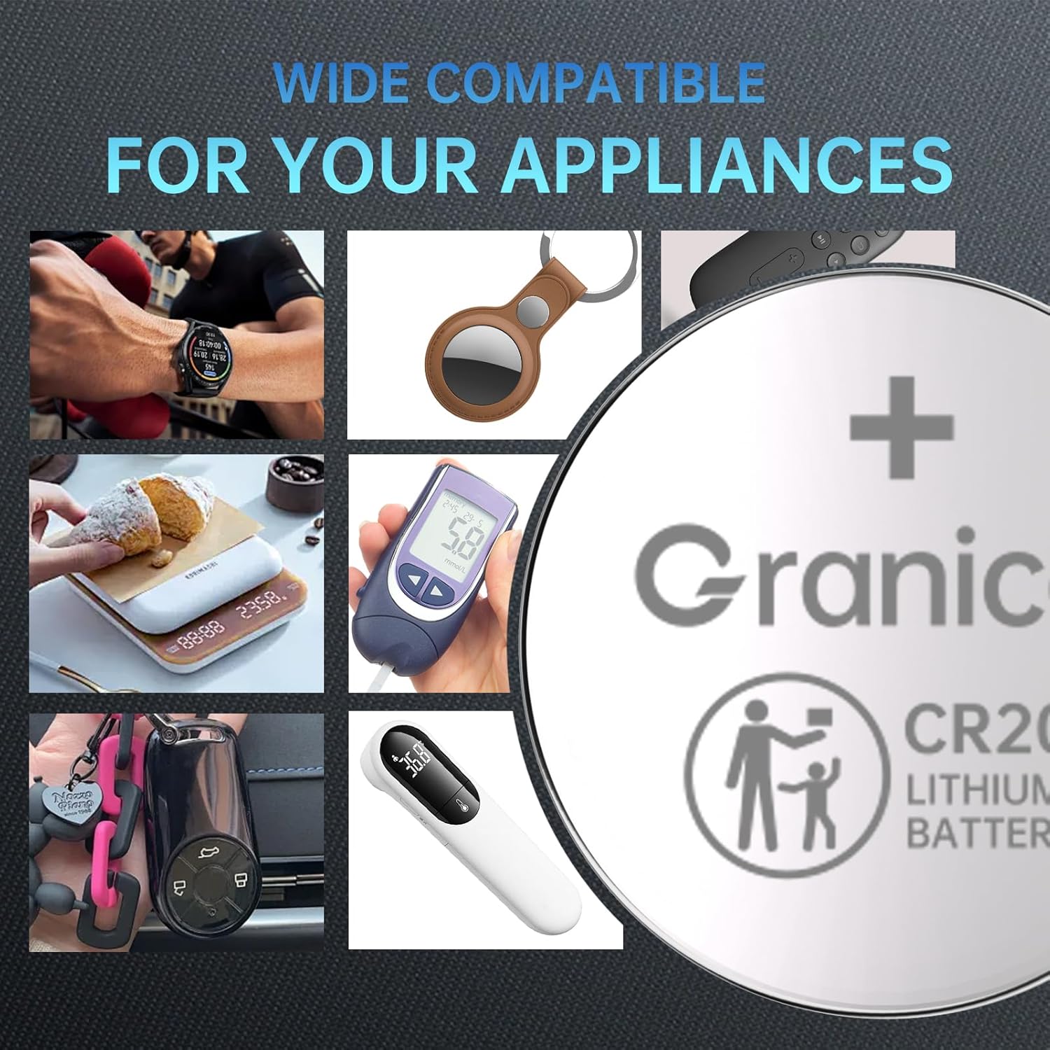 2025 Battery Compatible with Apple AirTag CR2025 Lithium 3V Coin Battery for Child Safety, Suitable for Key Fobs, Smart Sensors, Scales, Candles and More (CR2025-20)
