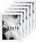 KTKDE 13x19 Picture Frame Set of 5,White Wooden frames, Vertical & Horizontal Wall Hanging for Wall Display,Studio Gallery Photo Frame for Photos, Posters & Art Prints