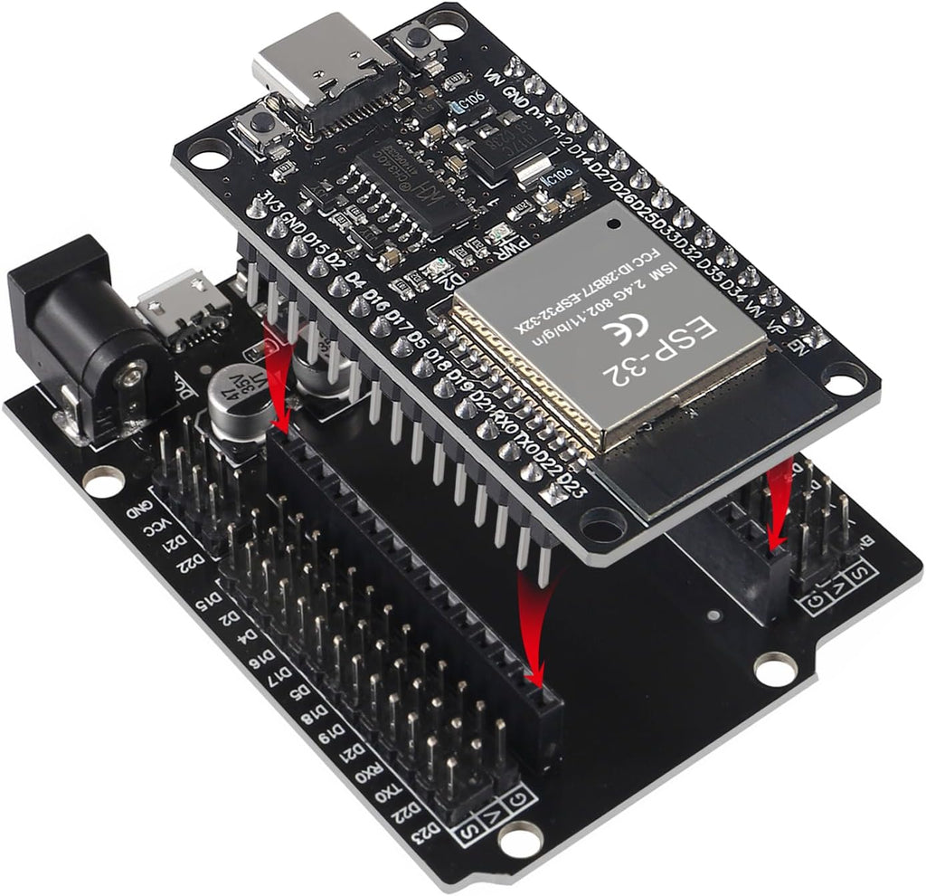 3Set ESP32 ESP-32S WiFi Development Board NodeMCU-32S Microcontroller Processor Integrated with ESP32 Development Board GPIO Breakout Board 30Pin Type-C Micro USB Dual Interface ESP32 Shield 30P