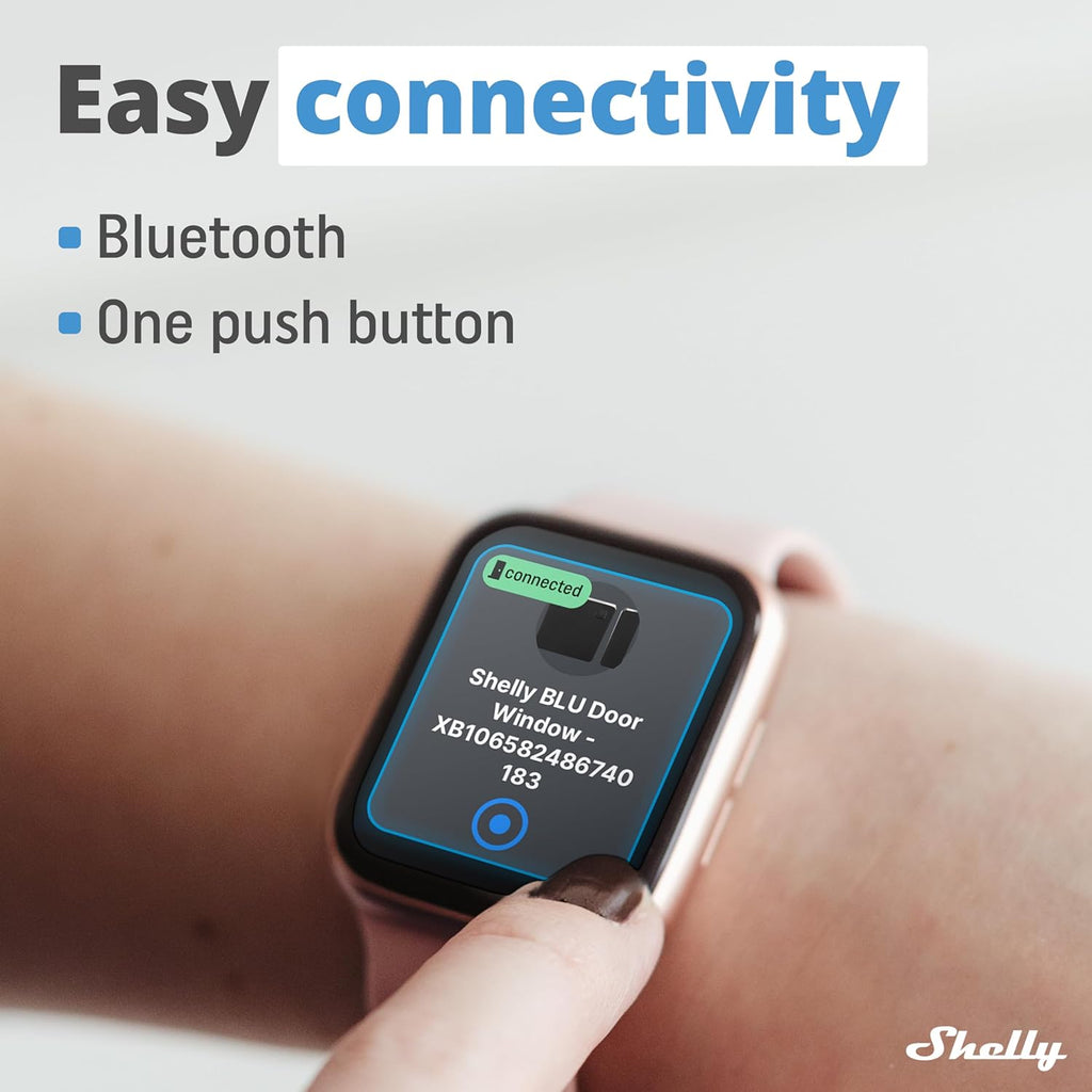 Shelly Blu Door/Window Black | Bluetooth Operated Sensor | Home Automation | iOS Android App | Alexa & Google Home Compatibility | Lux and Tilt Angle Measurement | Set Custom Activation Scenes