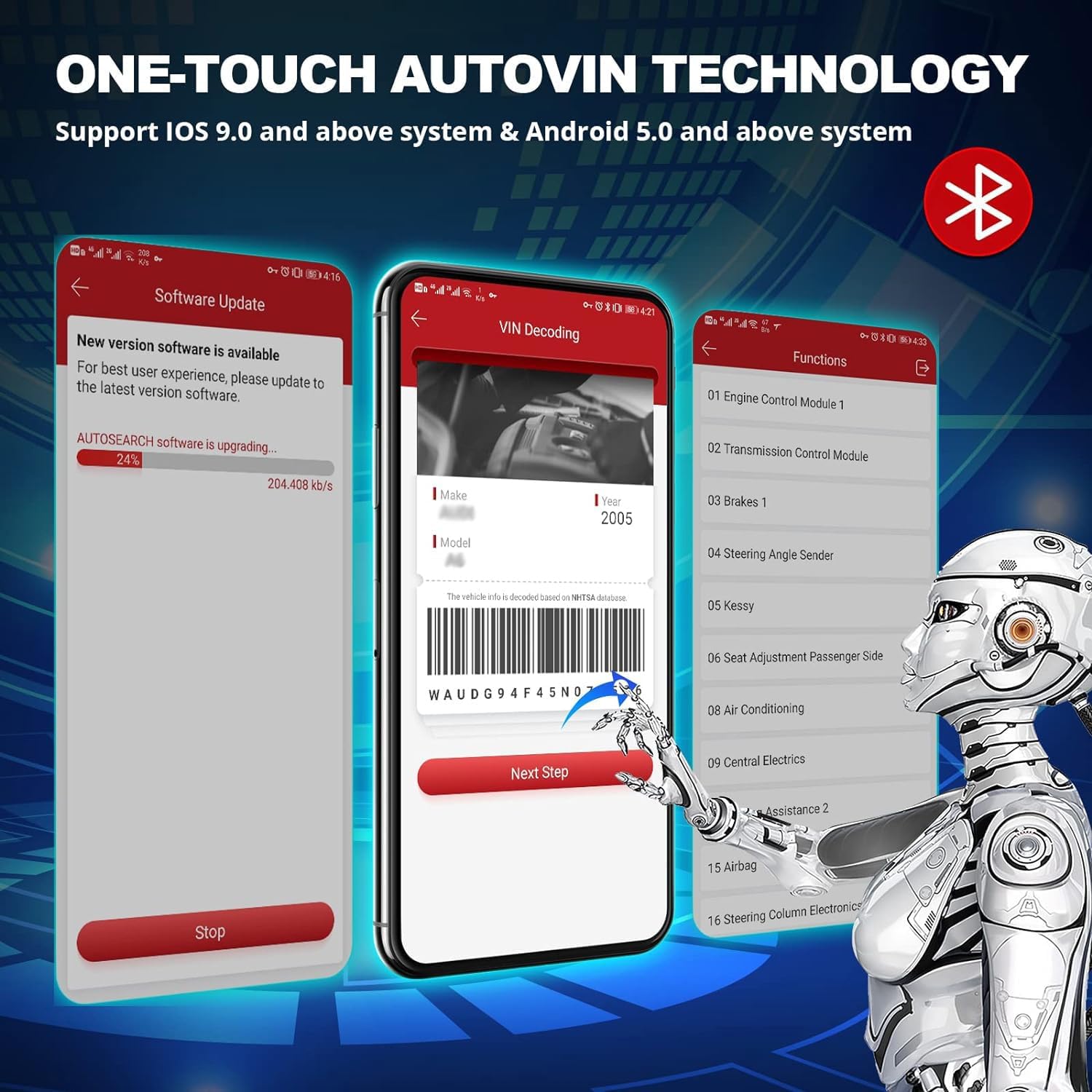 Thinkdiag2 All System Bidirectional OBD2 Diagnostic Scanner for iOS & Android, Bluetooth Scan Tool with CAN-FD Protocol, 15+ Reset Functions, ECU Code, Active Test, AutoVIN, 1 Year Update