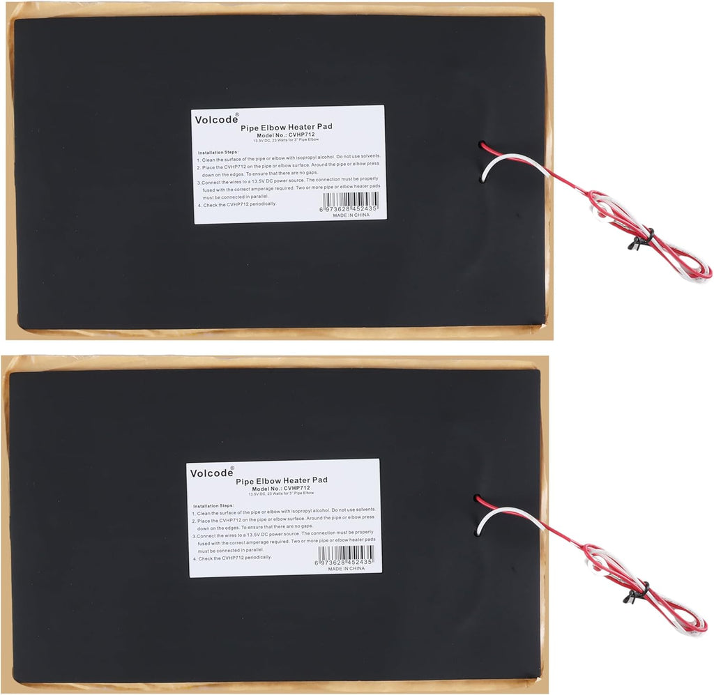 7" x 12" RV Pipe Heater Pad, Work for 3" Pipe - 2 Pack, Heating Pad for RV, Camper, Travel Trailer and Motorhome Water Tank System, DC 13.5Volts