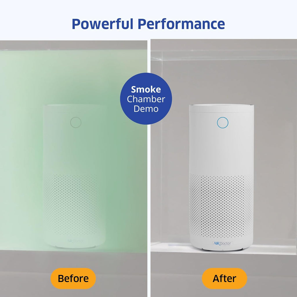 AirDoctor 4000 Air Purifier for Large Rooms | Triple filtration technology with UltraHEPA, Carbon/VOC material & Air Quality Sensor | Captures Particles 100x Smaller Than HEPA Standard (White)