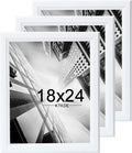 KTKDE Studio Gallery 18x24 Frame Set of 3, White Wooden frames Display Poster, Posters & Art Prints for Artwork Wall Vertical or Horizontal Display best gift