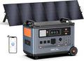 OSCAL PowerMax 6000 Solar Generator with 500W Solar Panels, 120/240V Split Phase Voltage 6000W AC Outlets (9000W Peak), 3600Wh Power Station Expandable to 57.6kWh, Emergency for Home