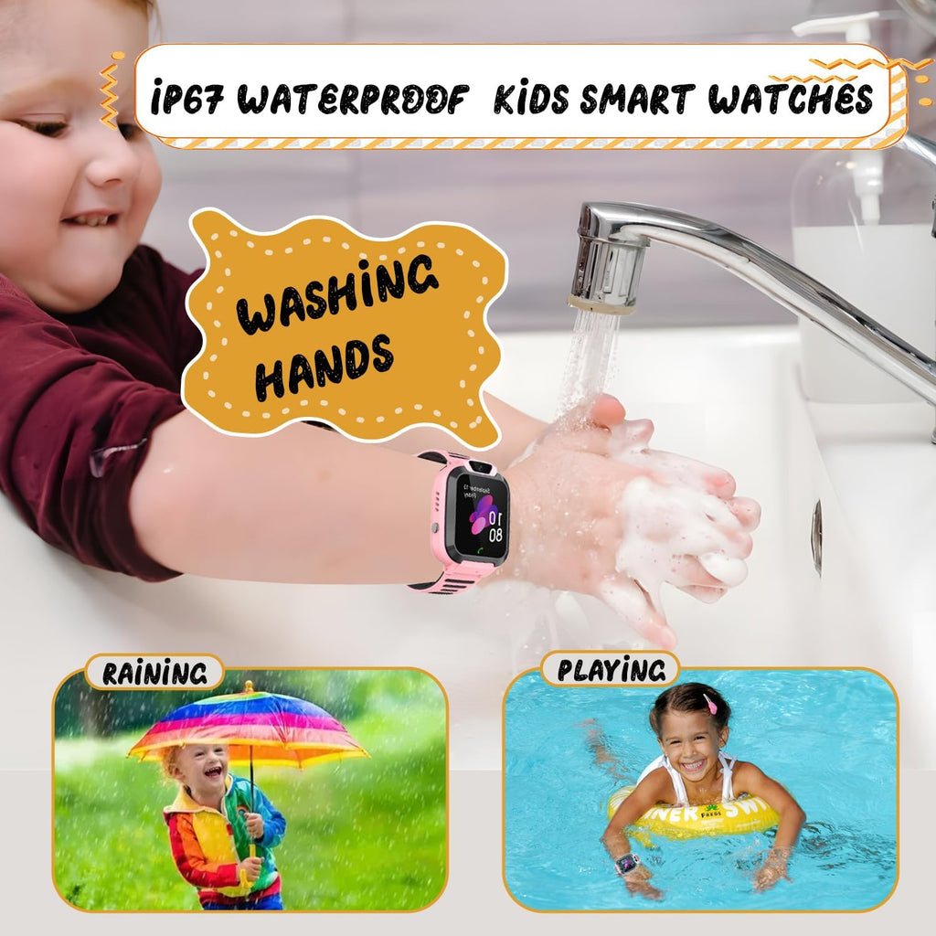 2G Kids Smart Watch, SOS Emergency Call, Video Calling, Waterproof Activity Tracker for 3-12 Years Girls/Boys - Birthday Gift Idea