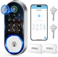 Bluetooth Fingerprint Smart Deadbolt Lock with Keypad – Fits Most US Doors, DIY Install, Keyless Entry: Code, FOB, Auto-Lock. Ideal for Home, Airbnb & Rental, Kids & Seniors. Alexa & Google Compatible
